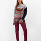 Maglione jacquard multicolor con motivo a onde