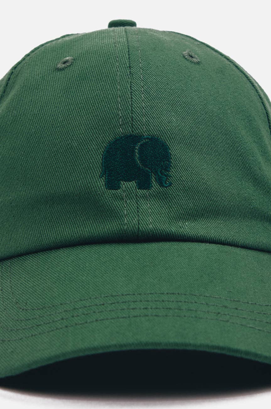 Cappellino dad cap con logo ricamato verde muschio