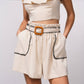 Shorts a vita alta con cintura