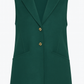 Gilet sartoriale senza maniche con bottoni gioiello