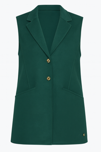 Gilet sartoriale senza maniche con bottoni gioiello