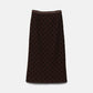 Gonna midi a pois con zip laterale