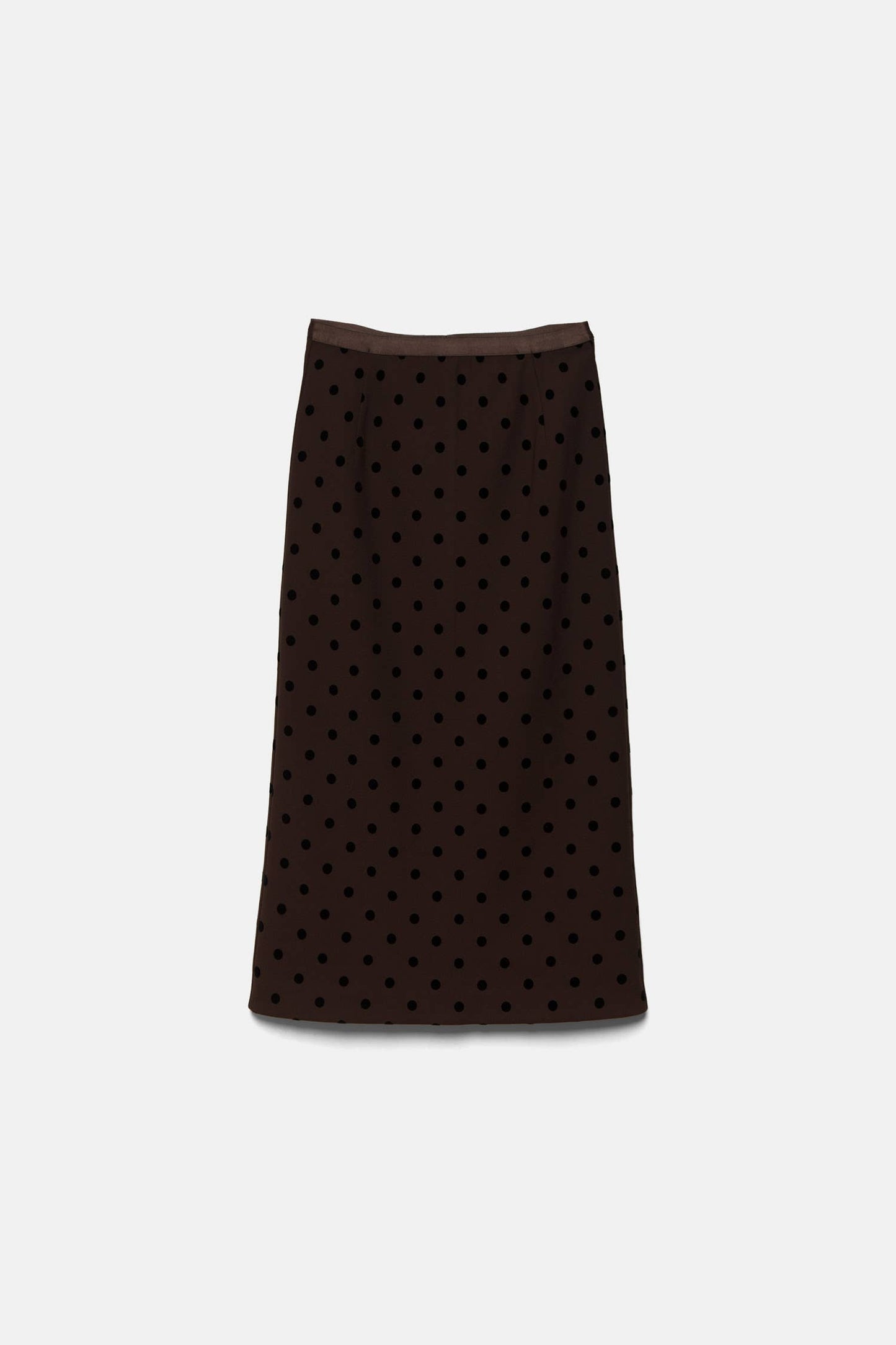 Gonna midi a pois con zip laterale