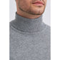 Maglione dolcevita effetto cashmere grigio taglie forti
