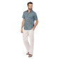 Camicia estiva uomo in voile di cotone a maniche corte