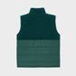 Gilet in sherpa bicolore verde senza maniche