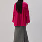 Camicia oversize in raso fucsia