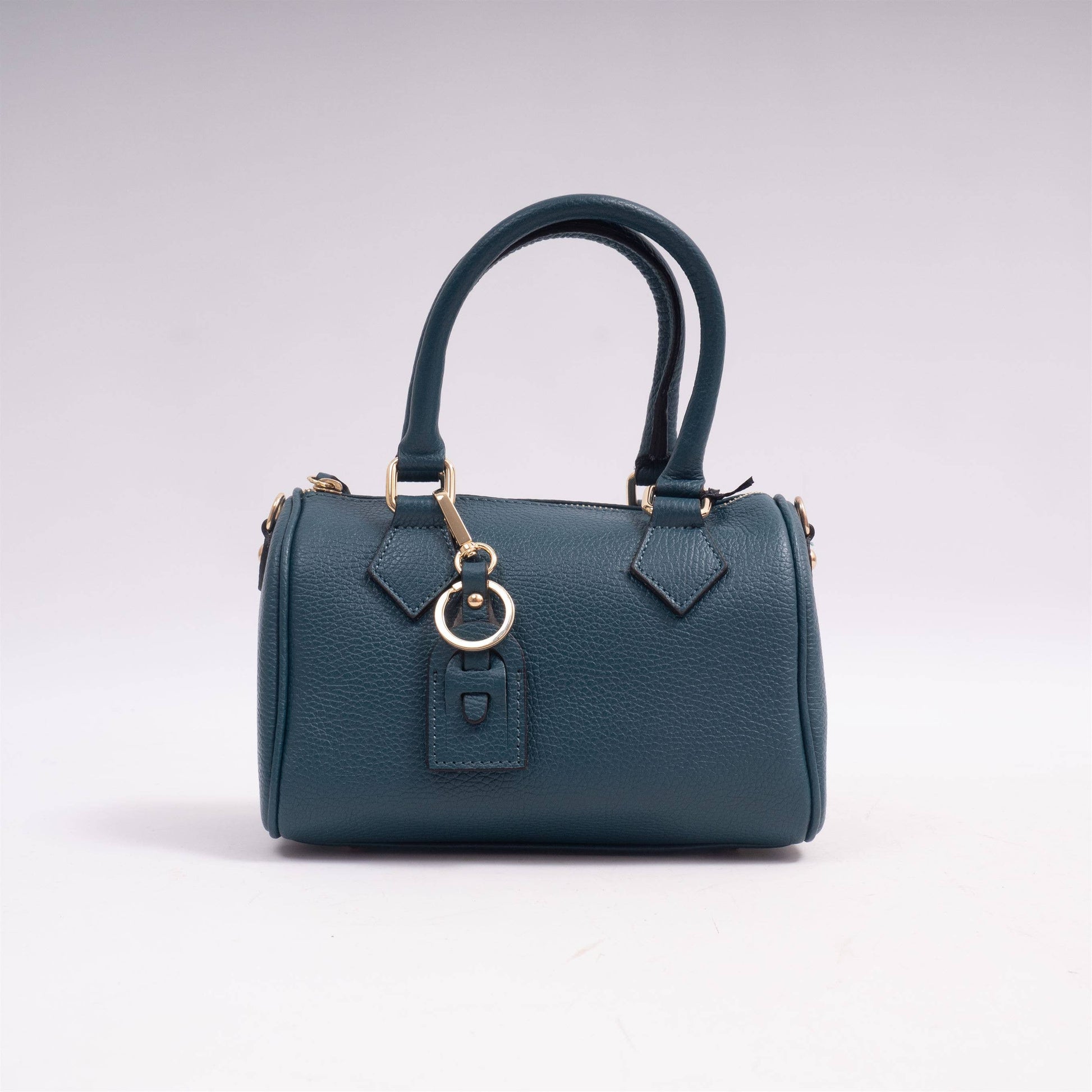 Borsa bauletto in pelle martellata con tracolla