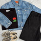 T-shirt nera oversize Tulip in cotone organico