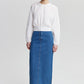 Blusa in popeline con cintura in vita