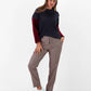 Pantaloni jacquard a fantasia micro pied-de-poule