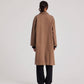 Cappotto lungo Georgina in cotone biologico color Shitake