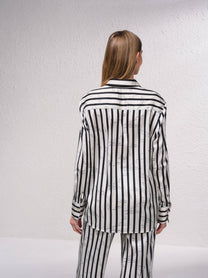 Camicia in raso a righe