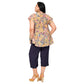 Camicetta estiva boho in voile di cotone con scollo a V