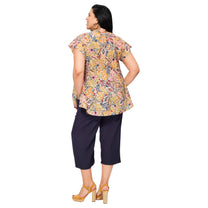 Camicetta estiva boho in voile di cotone con scollo a V