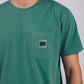 T-shirt tinta a pigmento verde con taschino