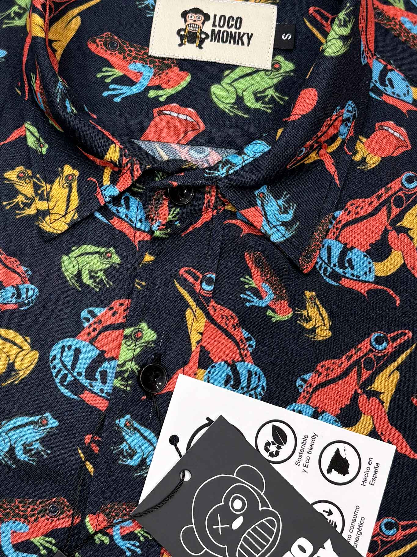 Camicia Happy Toads a maniche corte in viscosa