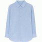 Tunica melange azzurro chiaro con colletto a camicia