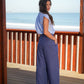 Pantaloni palazzo in lino e rayon