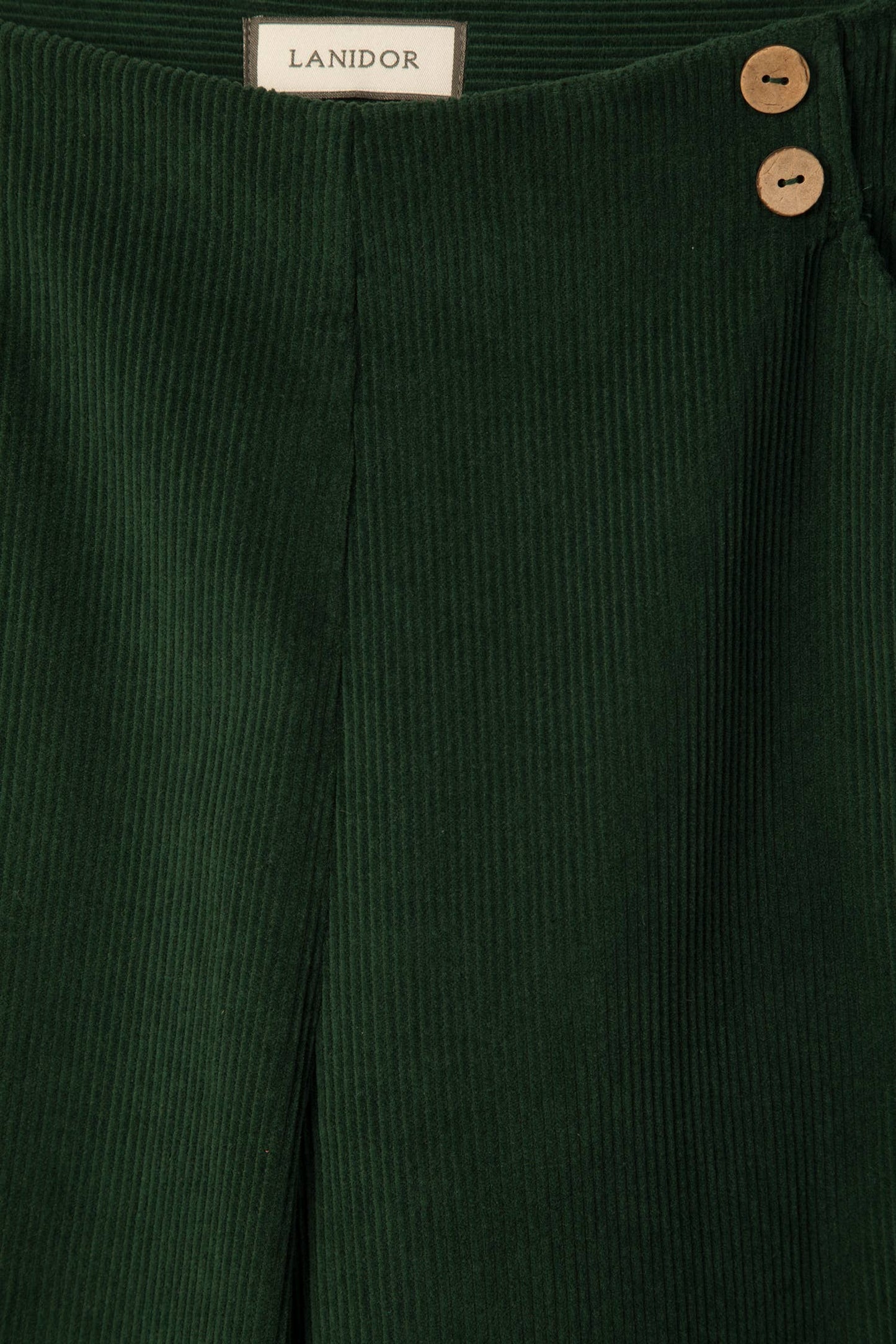 Pantaloni ampi in velluto a coste verde scuro