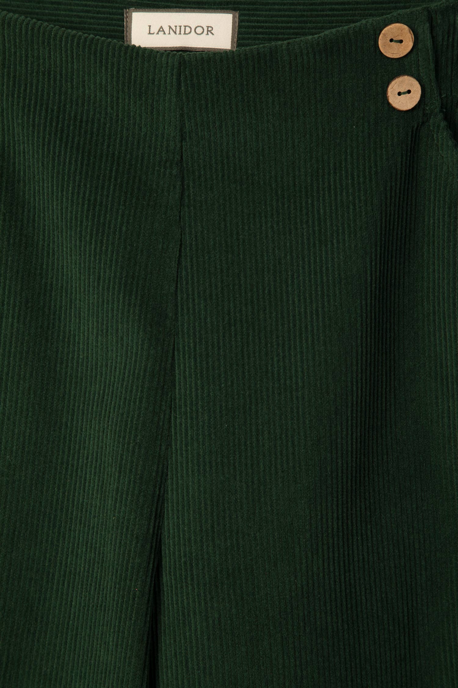 Pantaloni ampi in velluto a coste verde scuro