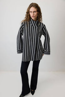 Camicia a righe con glitter