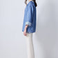 Tunica a righe con colletto in organza