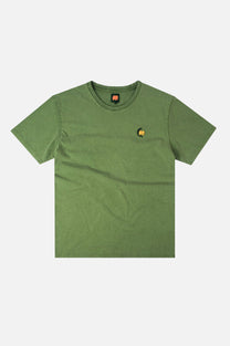 T-shirt pigmentata Confitera verde con stampa palmata