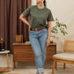 T-shirt boxy riciclata oliva