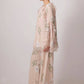 Completo tunica e pantaloni in chiffon floreale rosa