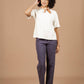 T-shirt boxy in canapa e cotone biologico color avorio