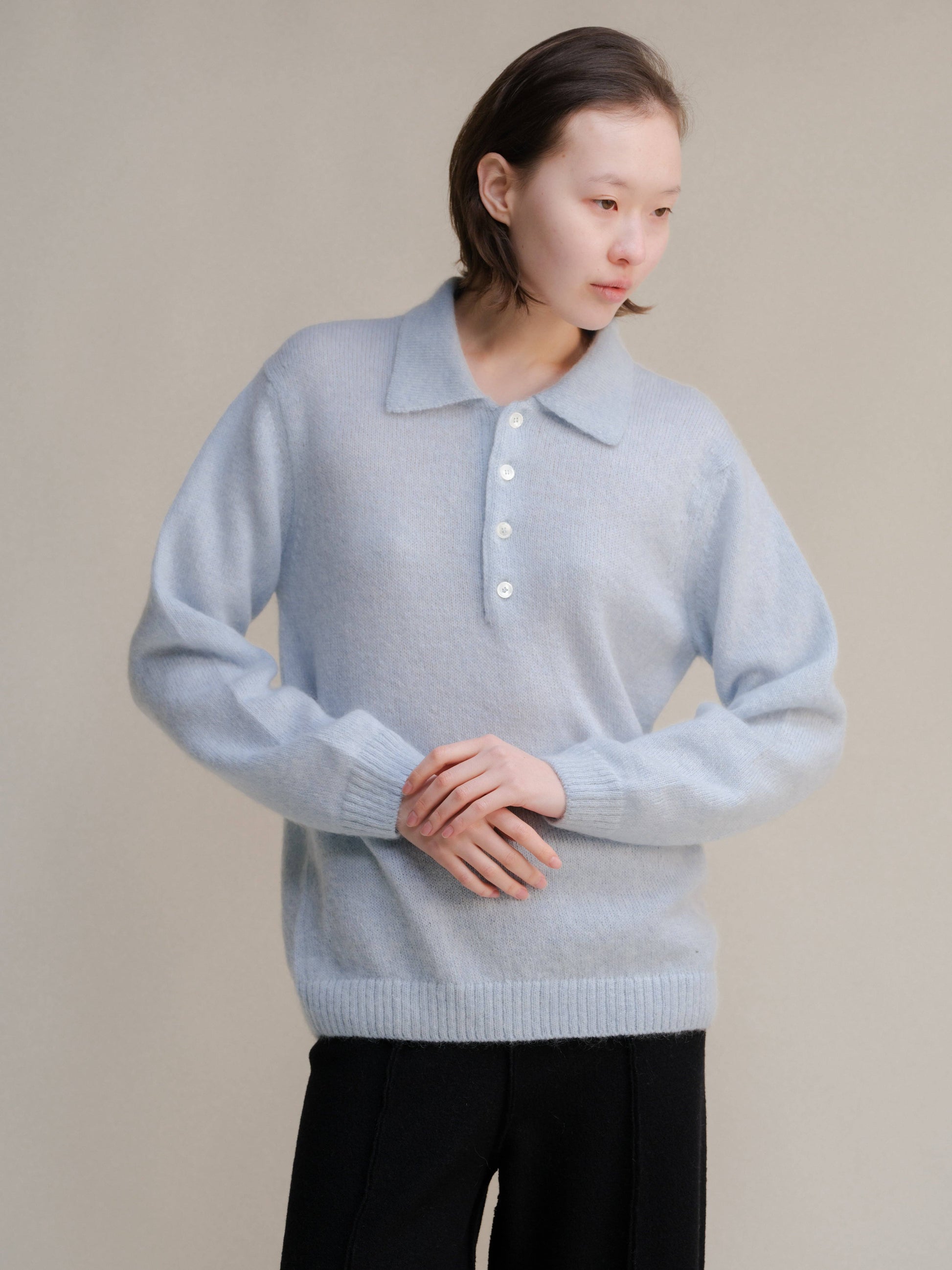 Polo in misto mohair