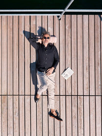 Camicia Verzasca in lino nera