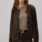 Cardigan corto con bottoni dorati