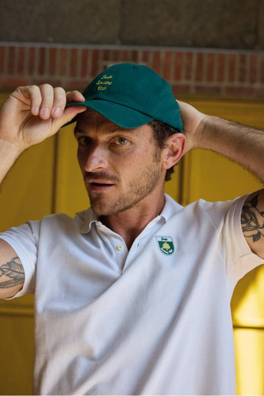 Cappellino Gustavo verde quercia con ricamo