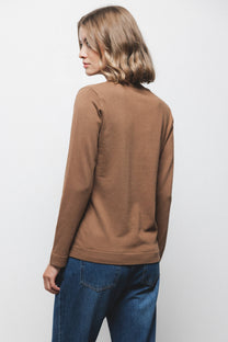 Maglione in maglia rasata con scollo a V