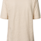 T-shirt in lino a maniche corte girocollo grigio antico