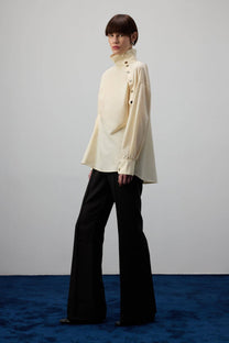 Camicia asimmetrica in popeline di cotone