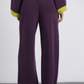 Pantaloni in maglia viola con coulisse