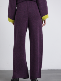 Pantaloni in maglia viola con coulisse