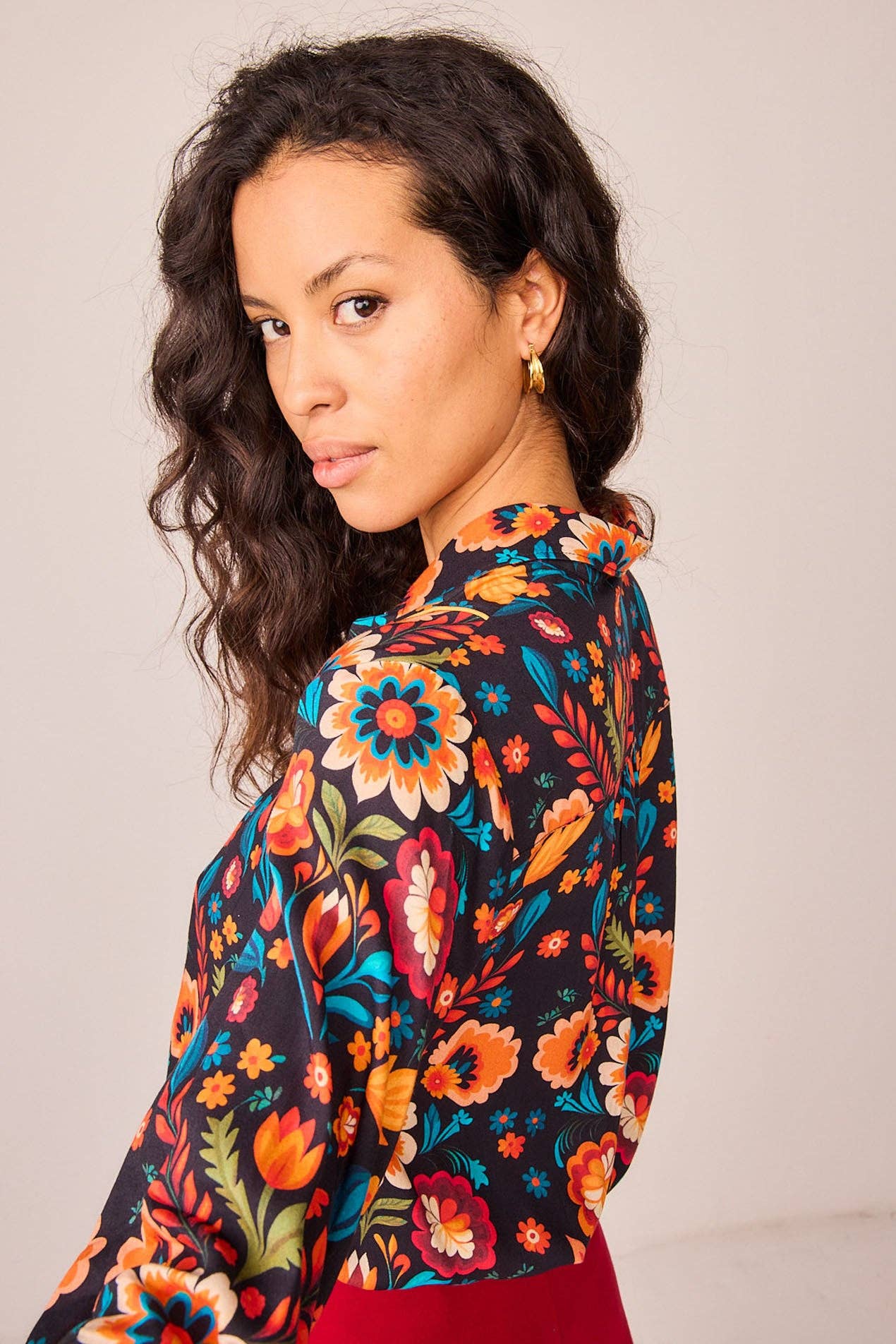 Camicia messicana Bellota floreale multicolor