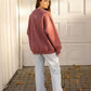 Felpa unisex oversize Bendita Locura ricamata color wine