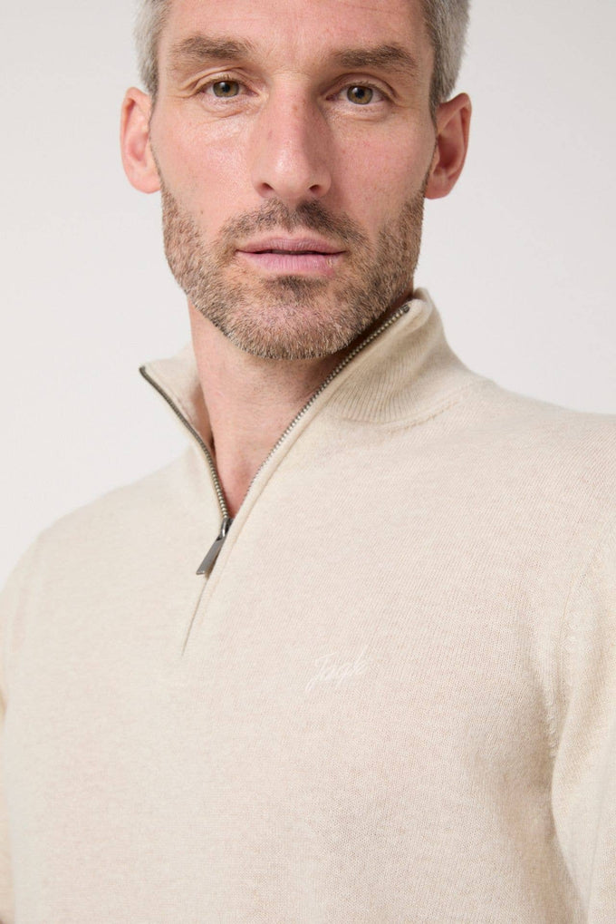 Maglione in lana merino con zip Prudent Milk