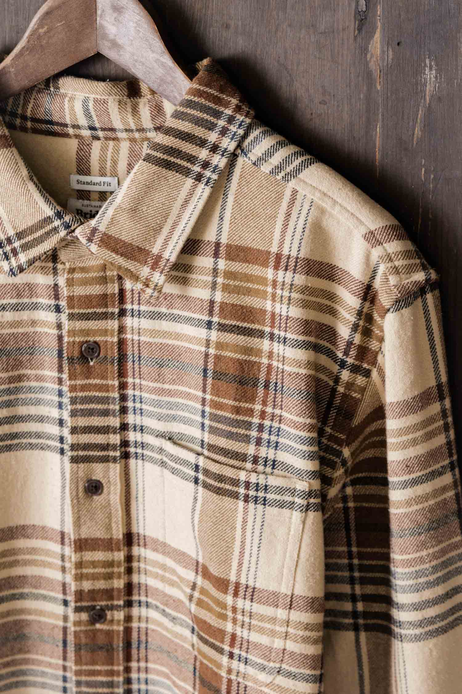 Camicia Larson in flanella a quadri color latte