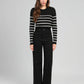 Maglione Leluxie nero a righe metallizzate