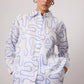 Set camicia e pantaloni in viscosa con stampa astratta