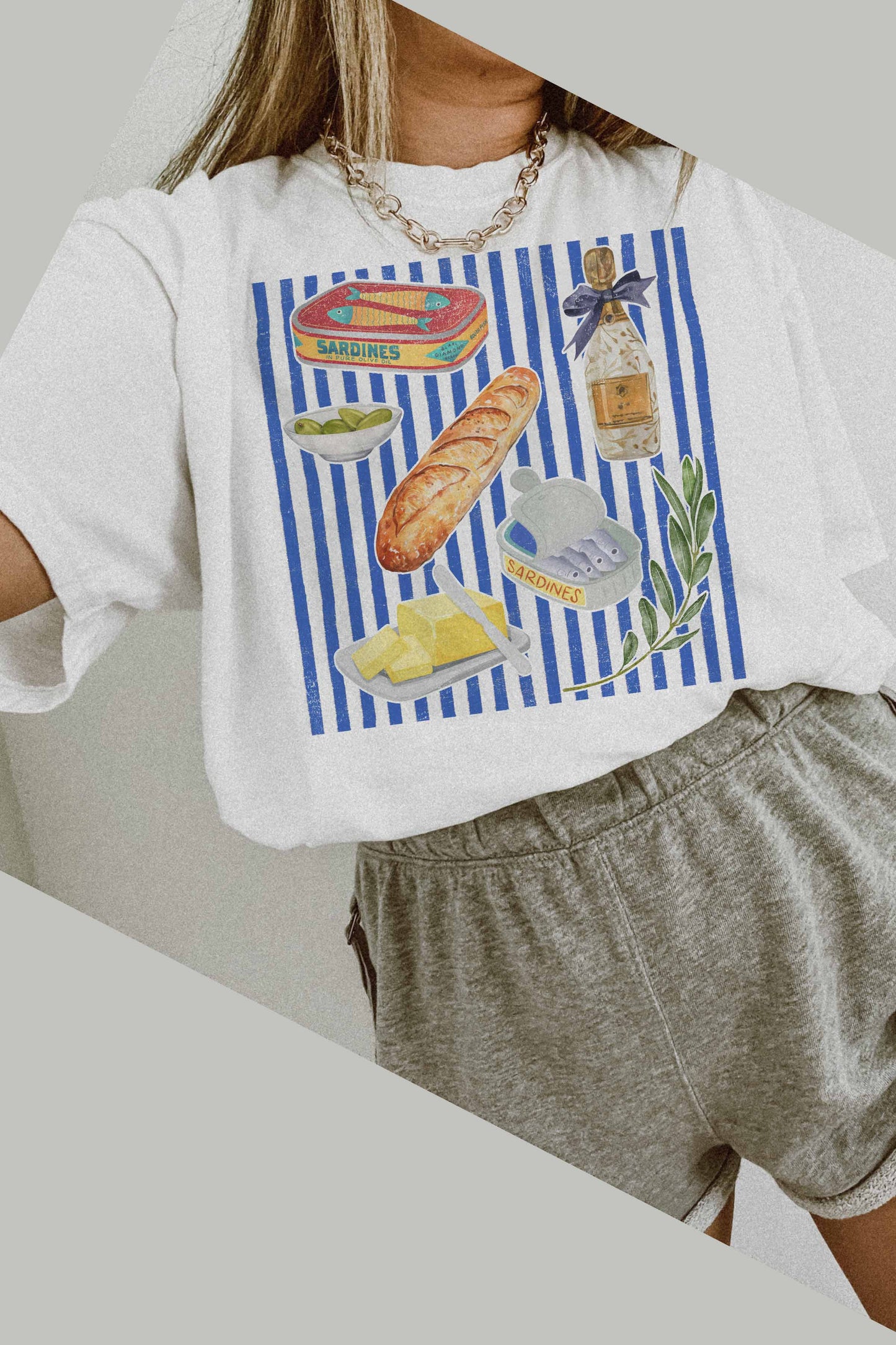 T-shirt oversize con stampa food gallery