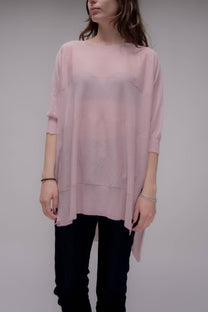 Pullover oversize con scollo a barca in maglia leggera