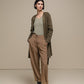 Cappotto donna effetto suede con borchie