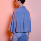 Blusa denim in cotone con maniche ampie